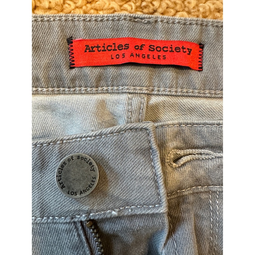 Articles of Society Soho Skinny Jeans Light Grey Distressed Size 30 - Picture 9 of 10